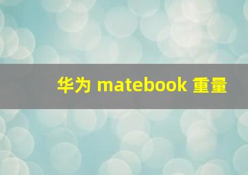 华为 matebook 重量